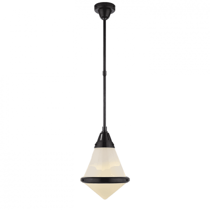 Gale Small Pendant - Bronze / White Glass