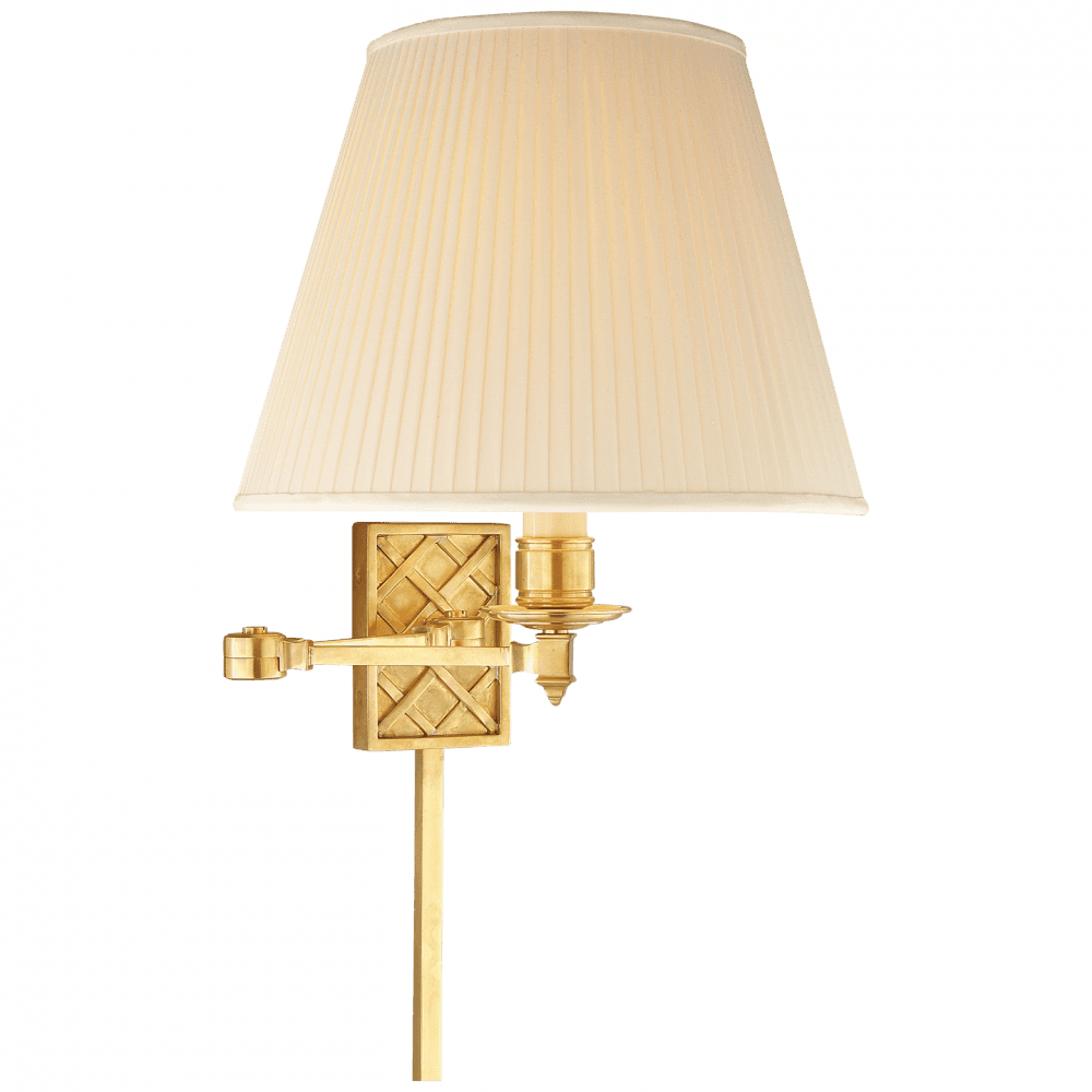 Visual Comfort Signature Gene Swing Arm Wall Lamp Natural Brass