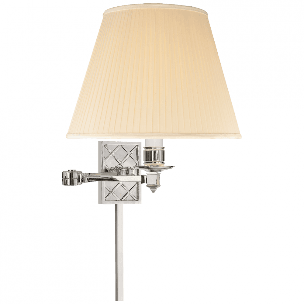 Visual Comfort Signature Gene Swing Arm Wall Sconce With Plug Polished Nickel