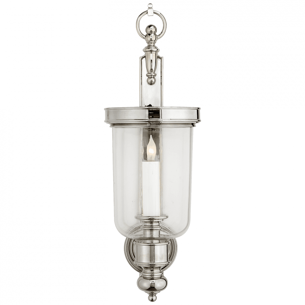 Visual Comfort Signature Georgian Small Hurricane Wall Sconce Polished Nickel