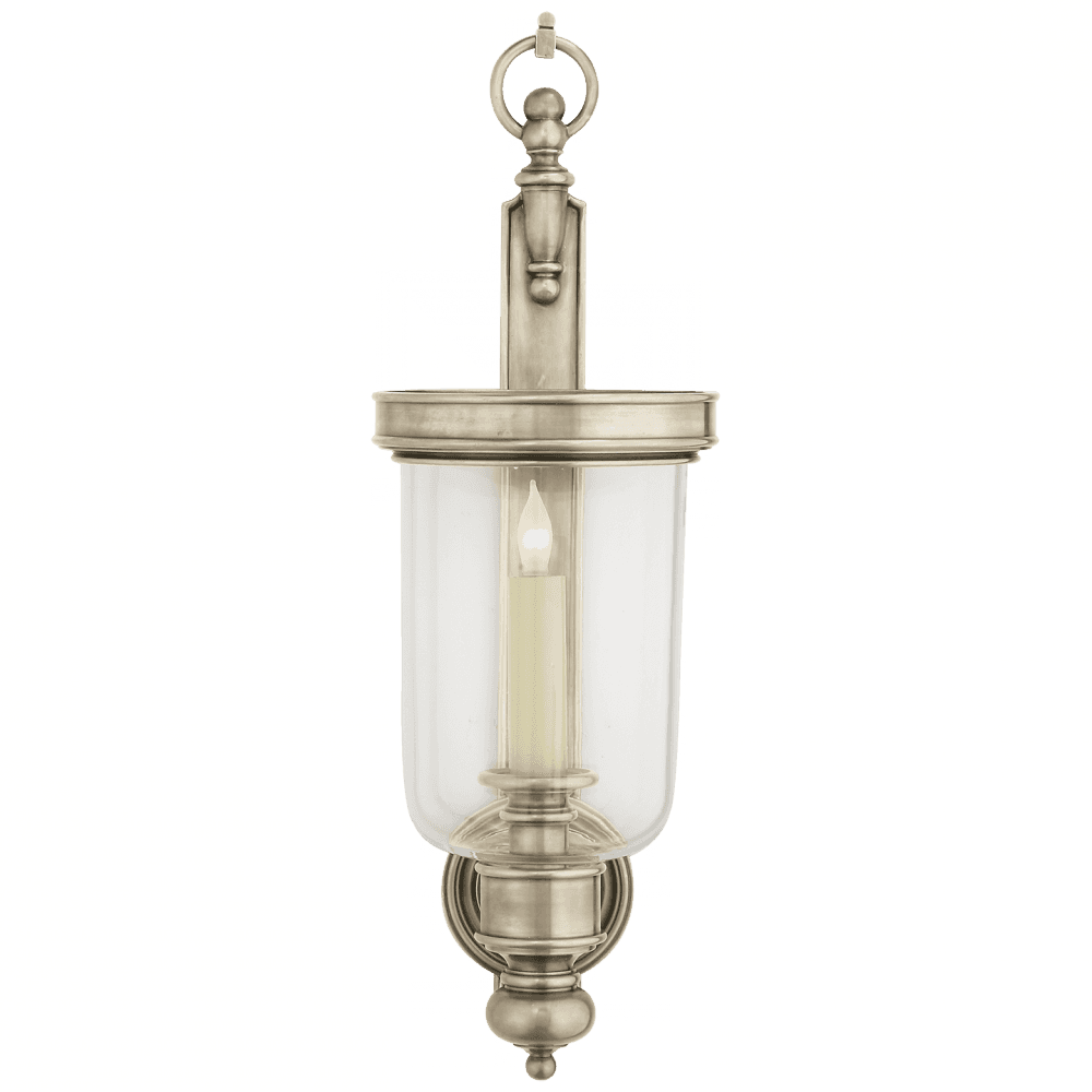 Visual Comfort & Co. Signature Collection Georgian Small Hurricane Wall Sconce, 1-Light, Antique Nickel, 22"H (CHD 2102AN 2FW4H)