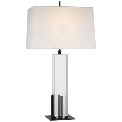 Visual Comfort Signature Gironde Large Table Lamp Crystal and Bronze