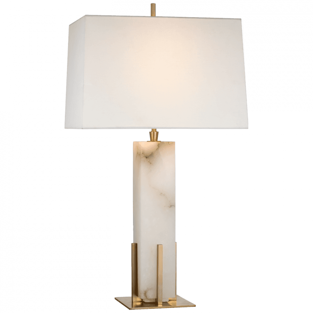 Visual Comfort Signature Gironde Large Table Lamp Alabaster and Hand-Rubbed Antique Brass
