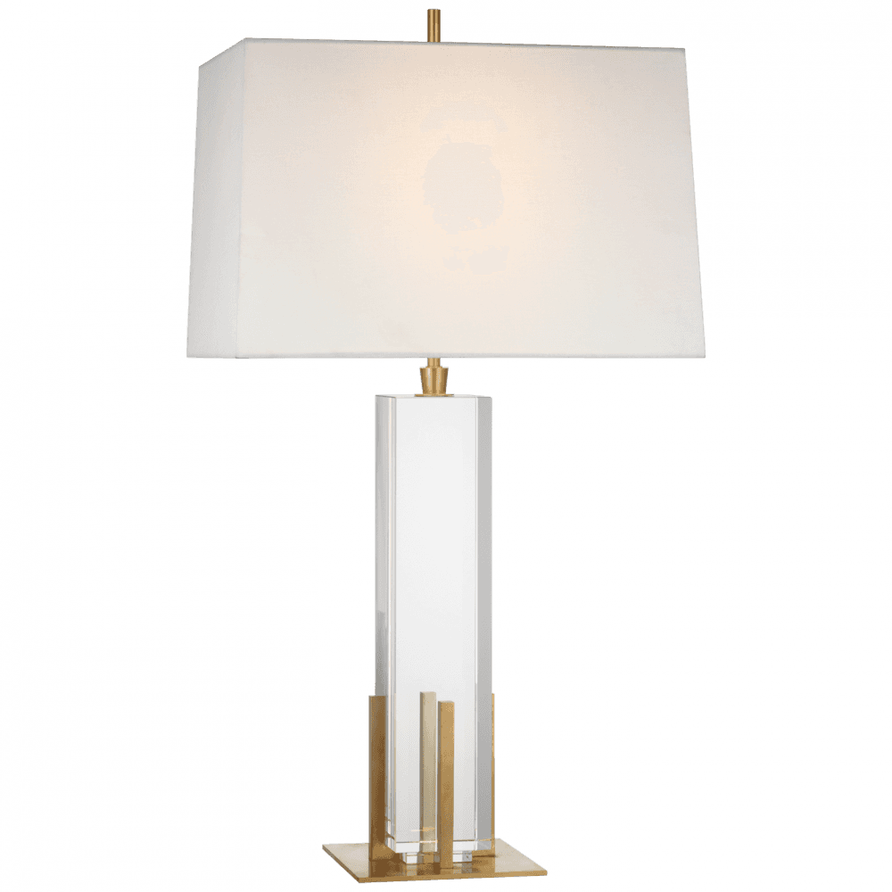 Visual Comfort Signature Gironde Large Table Lamp Crystal and Hand-Rubbed Antique Brass