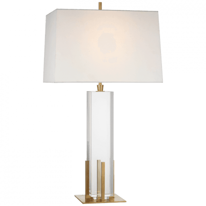 Visual Comfort Signature Gironde Large Table Lamp Crystal and Hand-Rubbed Antique Brass