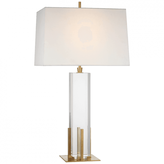Visual Comfort Signature Gironde Large Table Lamp Crystal and Hand-Rubbed Antique Brass