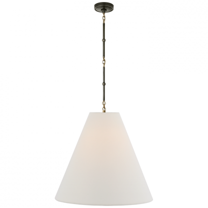 Visual Comfort Signature Goodman Large Hanging Lamp Bronze with Antique Brass