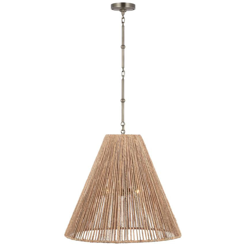 Visual Comfort Signature Goodman Large Hanging Lamp Bronze and Hand-Rubbed Antique Brass