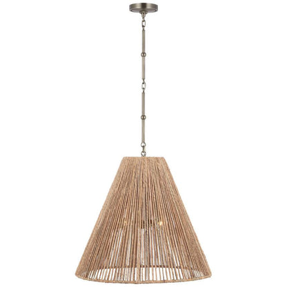Visual Comfort Signature Goodman Large Hanging Lamp Bronze and Hand-Rubbed Antique Brass