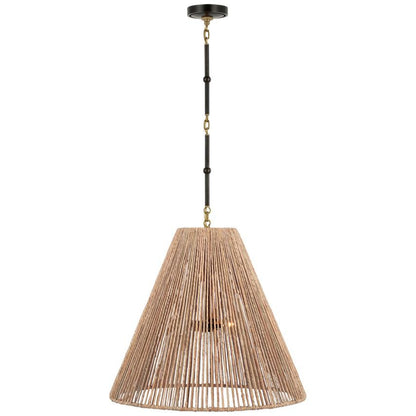 Visual Comfort Signature Goodman Large Hanging Lamp Bronze with Antique Brass