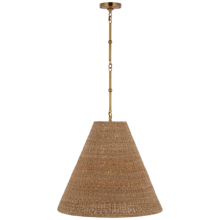 Visual Comfort Signature Goodman Large Hanging Lamp Bronze and Hand-Rubbed Antique Brass