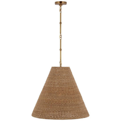 Visual Comfort Signature Goodman Large Hanging Lamp Bronze and Hand-Rubbed Antique Brass