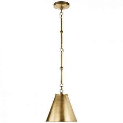 Visual Comfort & Co. Signature Collection Goodman Pendant, 1-Light, Hand-Rubbed Antique Brass, Antique Brass Shade, 10"W (TOB 5089HAB-HAB 2N3D5)
