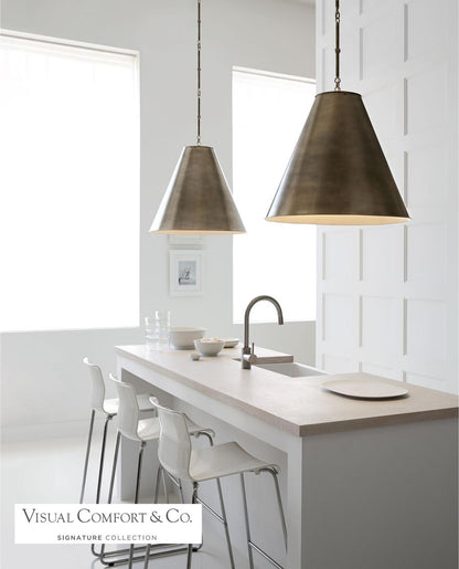 Visual Comfort Signature Goodman Large Hanging Lamp Antique Nickel