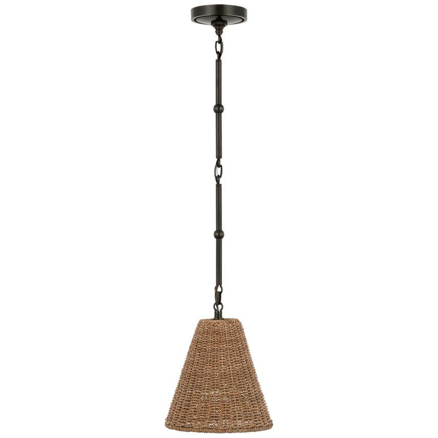 Visual Comfort Signature Goodman Petite Hanging Shade Bronze with Antique Brass