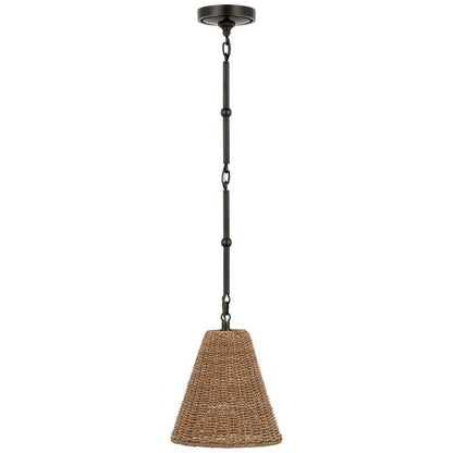 Visual Comfort Signature Goodman Petite Hanging Shade Bronze with Antique Brass