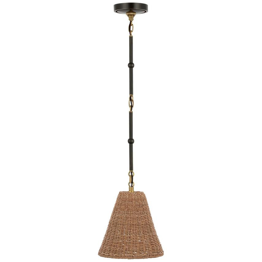 Visual Comfort Signature Goodman Petite Hanging Shade Bronze and Hand-Rubbed Antique Brass