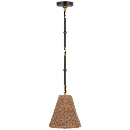 Visual Comfort Signature Goodman Petite Hanging Shade Bronze and Hand-Rubbed Antique Brass