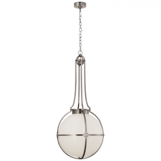 Visual Comfort Signature Gracie Large Captured Globe Pendant Antique Nickel