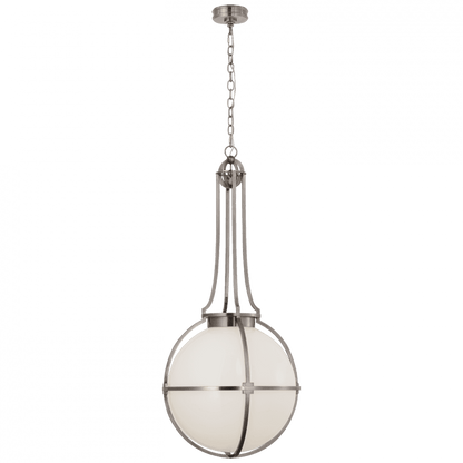 Visual Comfort Signature Gracie Large Captured Globe Pendant Antique Nickel