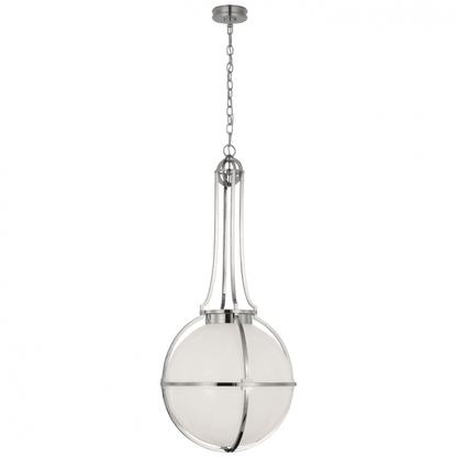 Visual Comfort Signature Gracie Large Captured Globe Pendant Polished Nickel