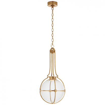 Visual Comfort Signature Gracie Medium Captured Globe Pendant Antique-Burnished Brass