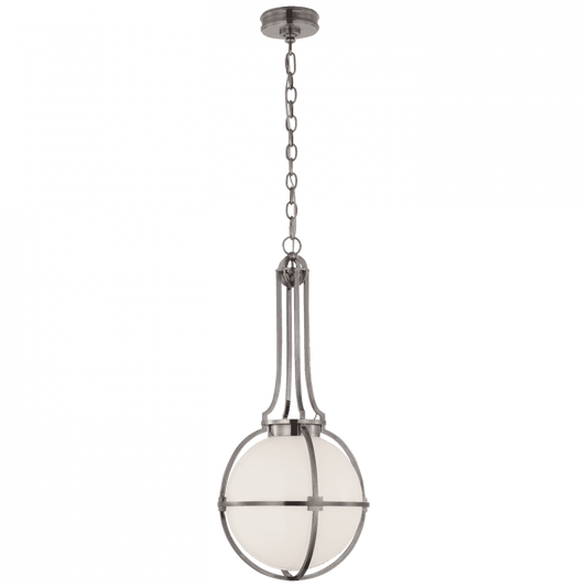 Visual Comfort Signature Gracie Medium Captured Globe Pendant Antique Nickel