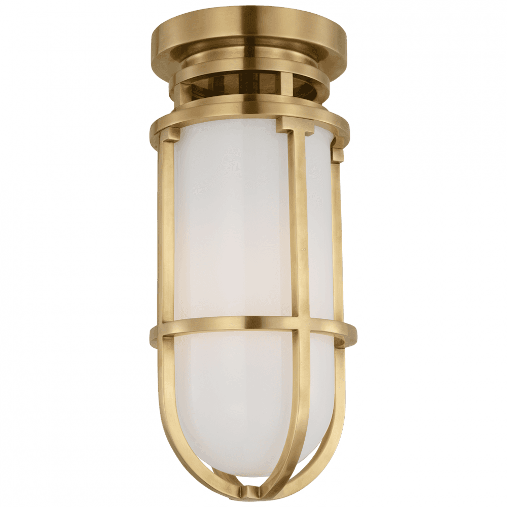 Visual Comfort Signature Gracie Tall Flush Mount Antique-Burnished Brass