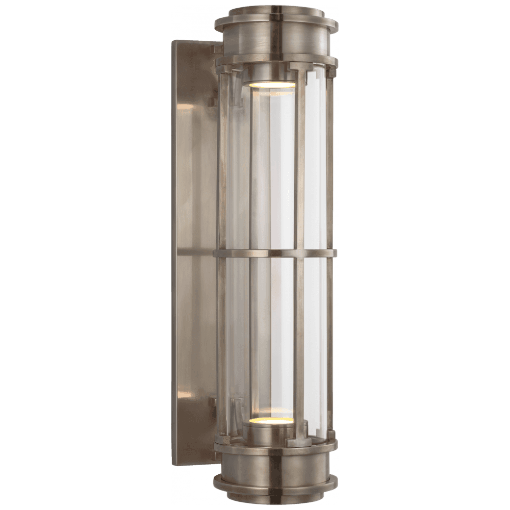 Visual Comfort & Co. Signature Collection Gracie Wall Sconce, LED, Antique Nickel, Clear Glass, 18.75"H (CHD 2486AN-CG CU4D4)