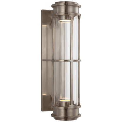Visual Comfort & Co. Signature Collection Gracie Wall Sconce, LED, Antique Nickel, Clear Glass, 18.75"H (CHD 2486AN-CG CU4D4)