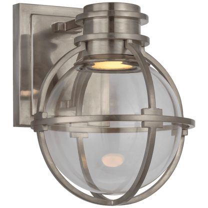 Visual Comfort & Co. Signature Collection Gracie Wall Sconce, LED, Antique Nickel, Clear Glass, 8.75"H (CHD 2480AN-CG CU3DA)