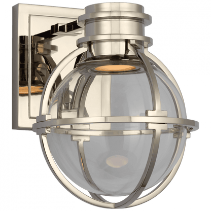 Visual Comfort & Co. Signature Collection Gracie Wall Sconce, LED, Polished Nickel, Clear Glass, 8.75"H (CHD 2480PN-CG CU3DC)