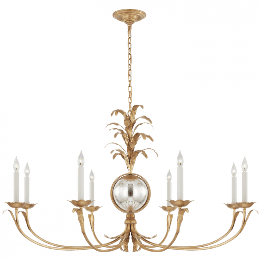 Visual Comfort Signature Gramercy Grande Wide Chandelier Gilded Iron