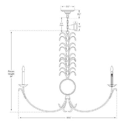 Visual Comfort & Co. Signature Collection Gramercy Large Chandelier, Visual Comfort & Co. Signature Collection CHC 1474GI D6A02