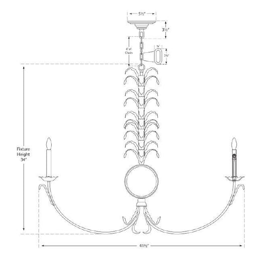 Visual Comfort & Co. Signature Collection Gramercy Large Chandelier, Visual Comfort & Co. Signature Collection CHC 1474GI D6A02