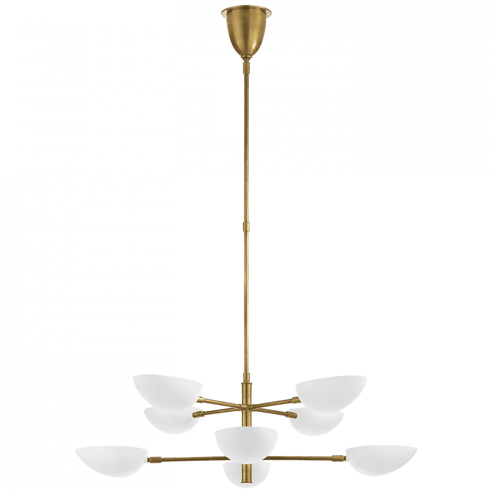 Visual Comfort Signature Graphic Large Two-Tier Chandelier Hand-Rubbed Antique Brass