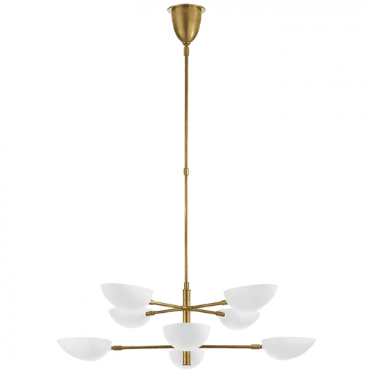 Visual Comfort Signature Graphic Large Two-Tier Chandelier Hand-Rubbed Antique Brass