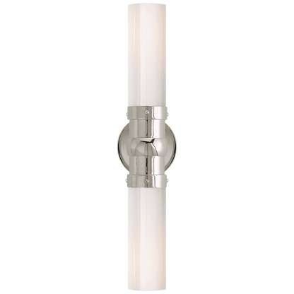 Visual Comfort & Co. Signature Collection Graydon Bath Vanity, 2-Light, Polished Nickel, White Glass, 18"H (TOB 2186PN-WG 2CVH4)