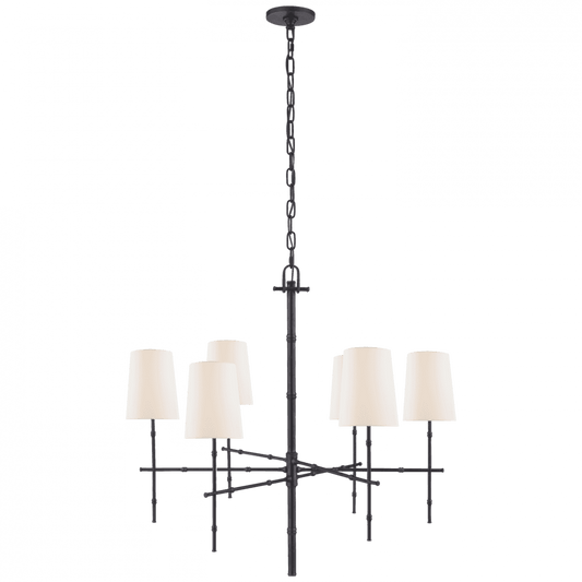 Visual Comfort Signature Grenol Modern Bamboo Chandelier Bronze