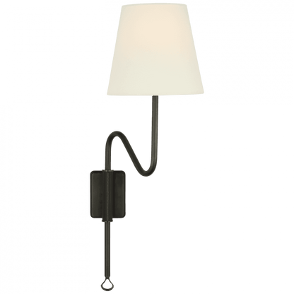 Visual Comfort Signature Griffin Articulating Wall Sconce Bronze and Chocolate Leather