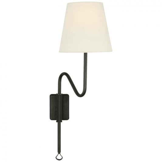 Visual Comfort Signature Griffin Articulating Wall Sconce Bronze and Chocolate Leather