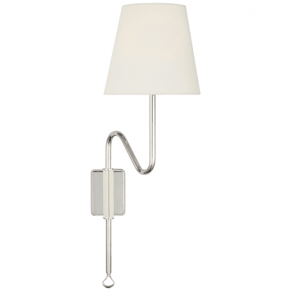 Visual Comfort Signature Griffin Articulating Wall Sconce Polished Nickel and Parchment Leather