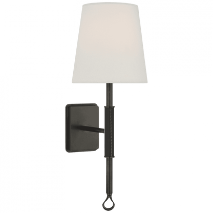 Visual Comfort Signature Griffin Wall Sconce Bronze and Chocolate Leather