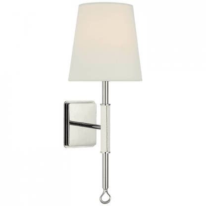 Visual Comfort Signature Griffin Wall Sconce Polished Nickel and Parchment Leather