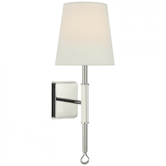 Visual Comfort Signature Griffin Wall Sconce Polished Nickel and Parchment Leather