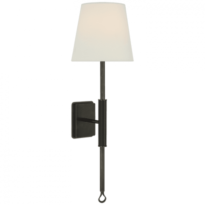 Visual Comfort Signature Griffin Tail Wall Sconce Bronze and Chocolate Leather