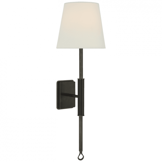 Visual Comfort Signature Griffin Tail Wall Sconce Bronze and Chocolate Leather