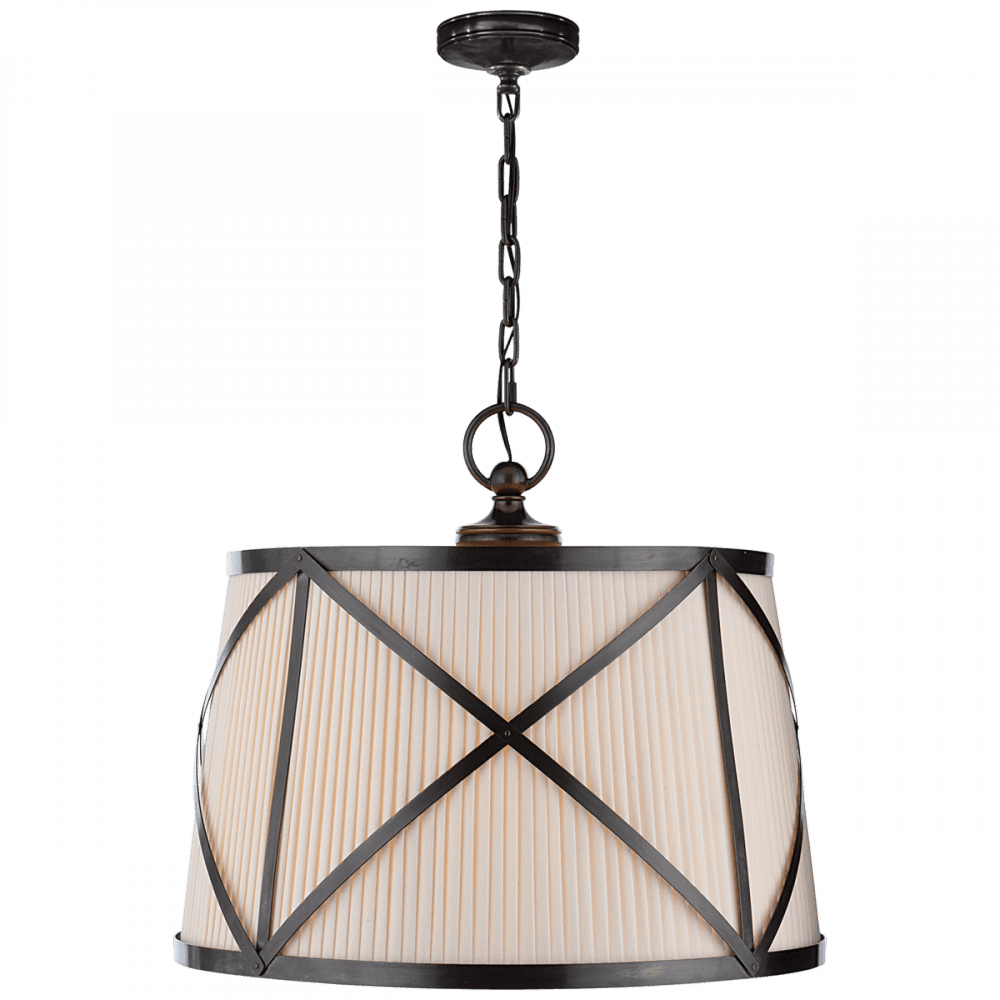 Visual Comfort Signature Grosvenor Drum Shade Pendant Bronze