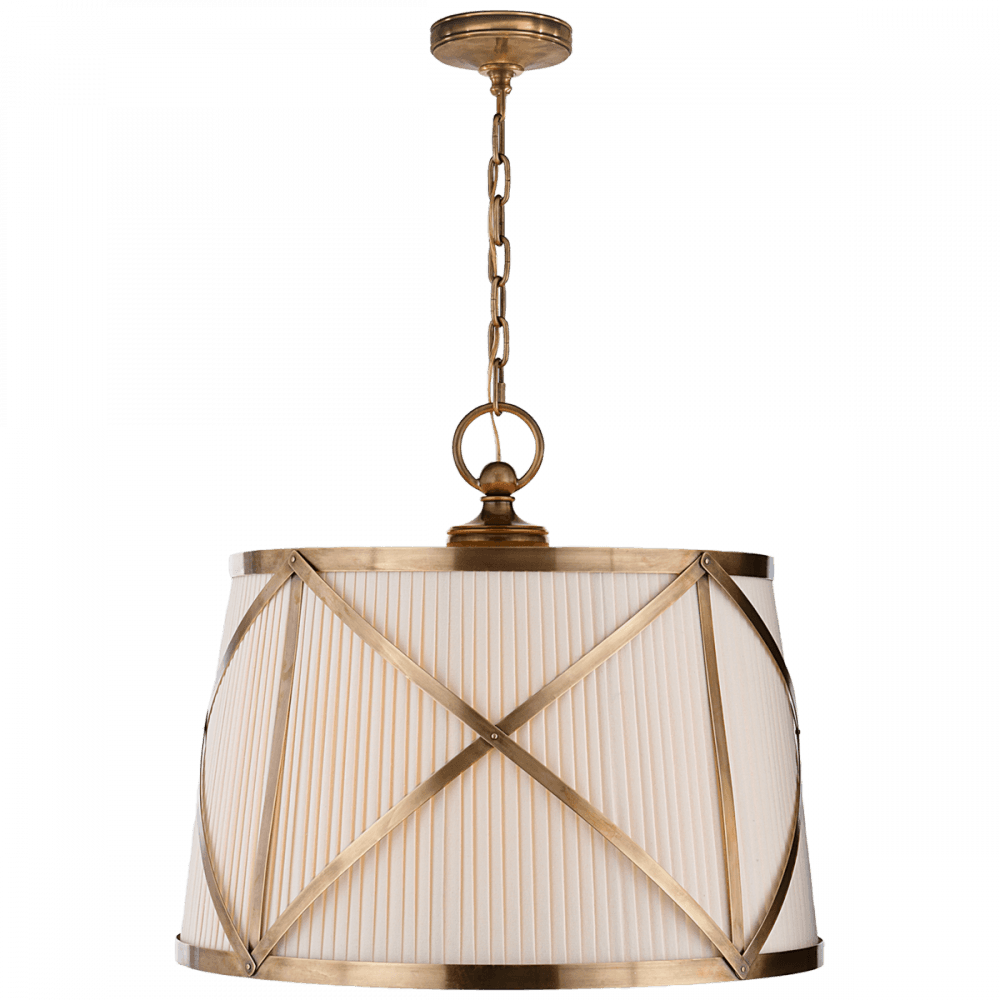 Visual Comfort Signature Grosvenor Drum Shade Pendant Bronze