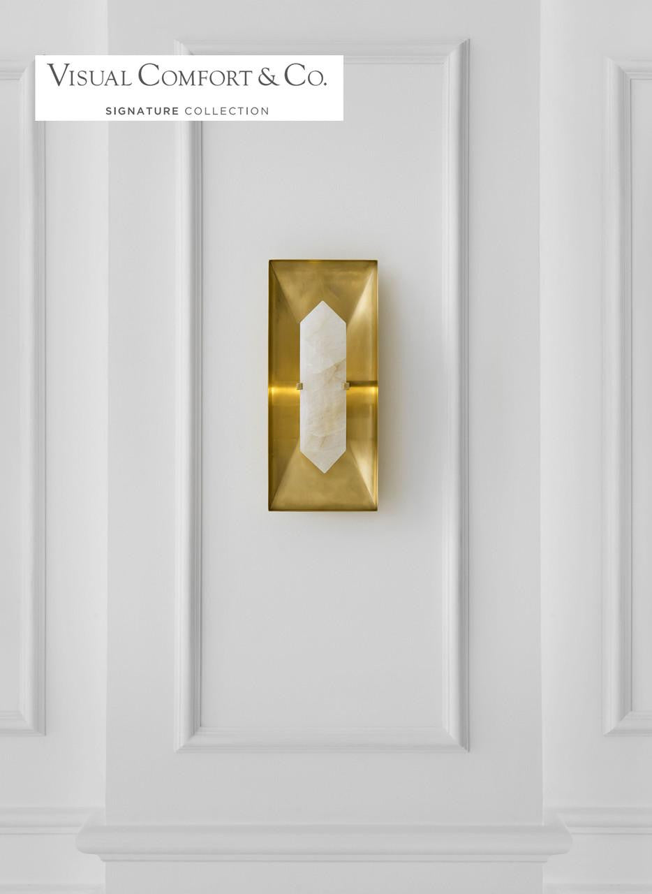Visual Comfort & Co. Signature Collection Halcyon Wall Sconce, 1-Light, Rectangle, Antique Burnished Brass, 14"H (KW 2091AB/Q 2UZVV)